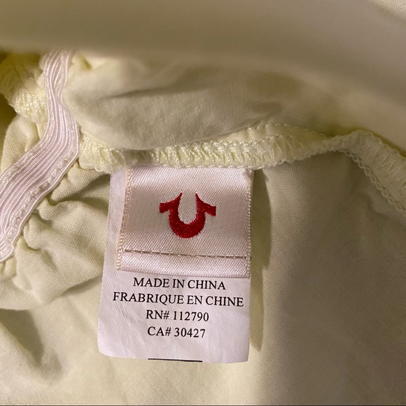 True Religion spaghetti string or strapless pale yellow blouse. Size M. - Picture 5 of 7